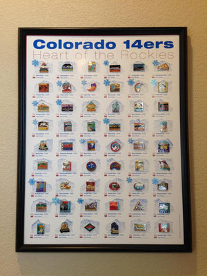 Complete 14er pin Collection—All 54 Peaks (Frame Not Included)