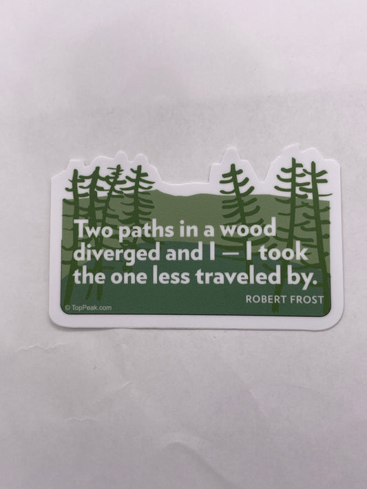 Two Paths in a Wood Sticker
