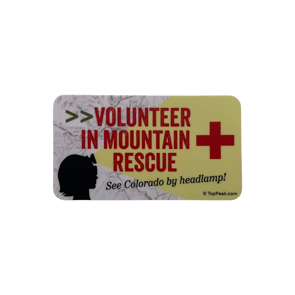 Mount Rescue Wall Sticker Volunteer in mountain rescue: See Colorado by headlamp Sticker – Top Peak