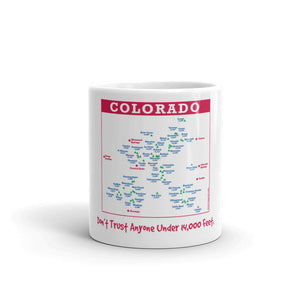 Colorado 14er Map Mug