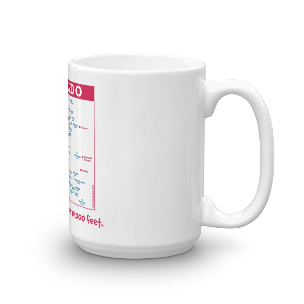 Colorado 14er Map Mug